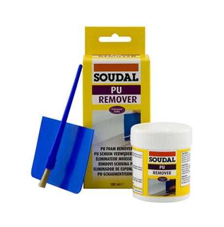 Soudal Cured PU Foam Remover 100ml with Spatula and Brush 115778