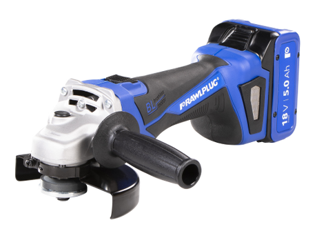 Rawlplug 18V Brushless Angle  Grinder 125mm 2 x 5.0Ah batteries R-PAG18-XL2-UK