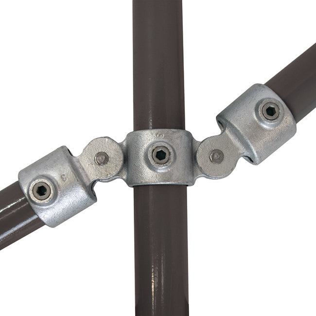Double Swivel Combination C47 Size 6 (G25) Handrail Fitting, Galvanised 167-B34 (Kee Klamp Compatible C51-6)