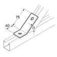 SB524 / P1546 45 Degree Obtuse Angle Bracket, Unistrut compatible, galvanised