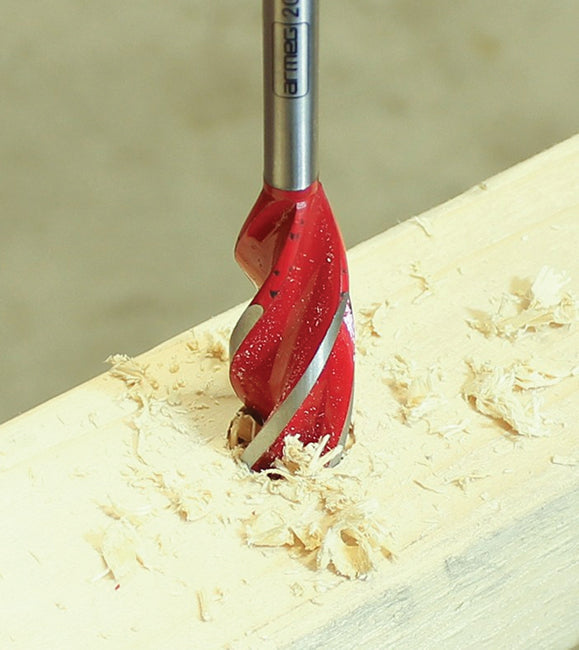 20mm x 159mm Addax Speed Auger with Red Flutes, Hexagon Shank