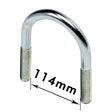 U - Bolts 4" Nominal Bore, 114mm Width Between Legs, Mild Steel Bright Zinc Plated (M12) Bolt only