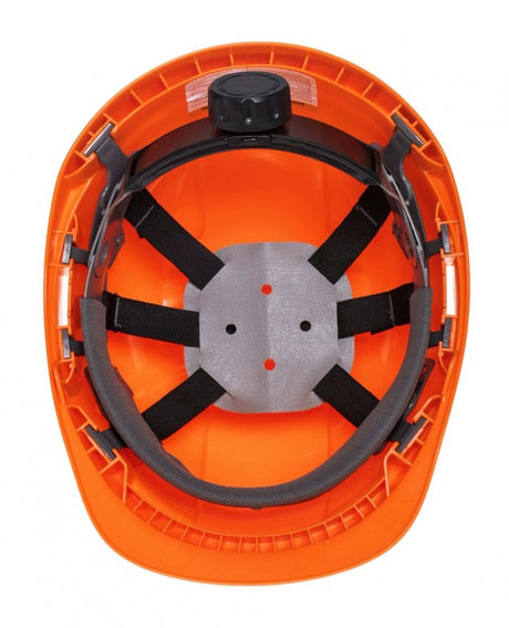 Orange Site Helmet with Chin Strap and Wheel PS55ORANGE