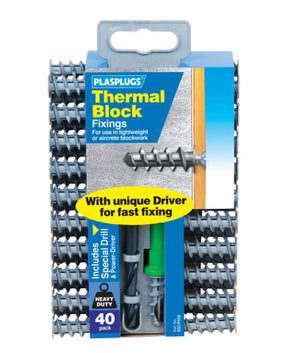 Plasplugs SSCP558 Thermal Block Fixings (Pack of 40)