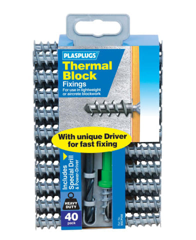 Plasplugs SSCP558 Thermal Block Fixings (Pack of 40)