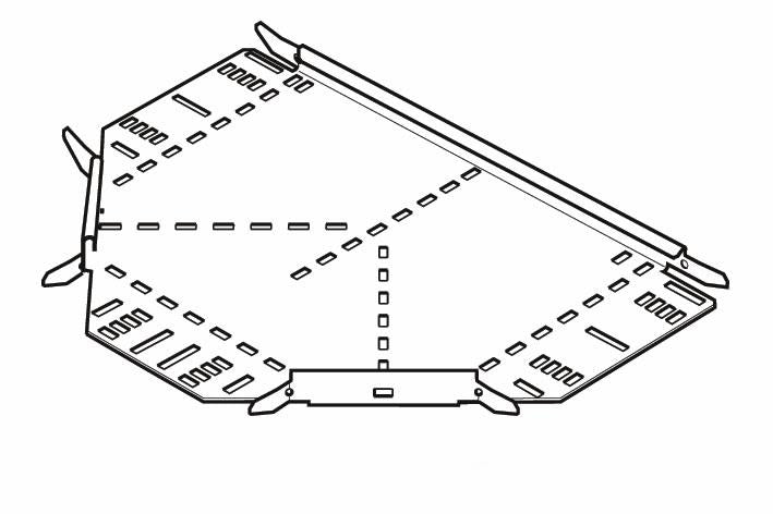 Cable Tray, Equal Tee Medium Return Flange 300mm, Pre-Galvanised