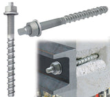M10 x 195 Heavy Duty Concrete Anchor Screw with Hexagon Shank Nut & Washer