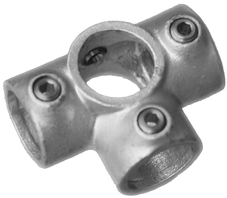Side Outlet Tee C23 Size 6 (G25) Handrail Fitting, Galvanised 176-B34 (Kee Klamp Compatible 35-6)