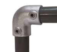 90 Degree Elbow C02 Size 5 (G20) Handrail Fitting, Galvanised 125-A27 (Kee Klamp Compatible 15-5)