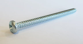 Extra Long 12 x 2"1/4 (5.5 x 60mm) Pz3 Self Tapping Screw, Pan Pozi, Type AB, Bright Zinc Plated, DIN 7981C