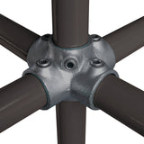 4 Way Cross + Central Tube C24 Size 8 (G40) Handrail Fitting, Galvanised 158-D48 (Kee Klamp Compatible 40-8)
