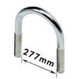 U - Bolts 10" Nominal Bore, 277mm Width Between Legs, Mild Steel Bright Zinc Plated (M16) Bolt only