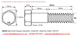 M6 x 60 Hexagon Head Bolt High Tensile Grade 8.8, Bright Zinc Plated, DIN 931