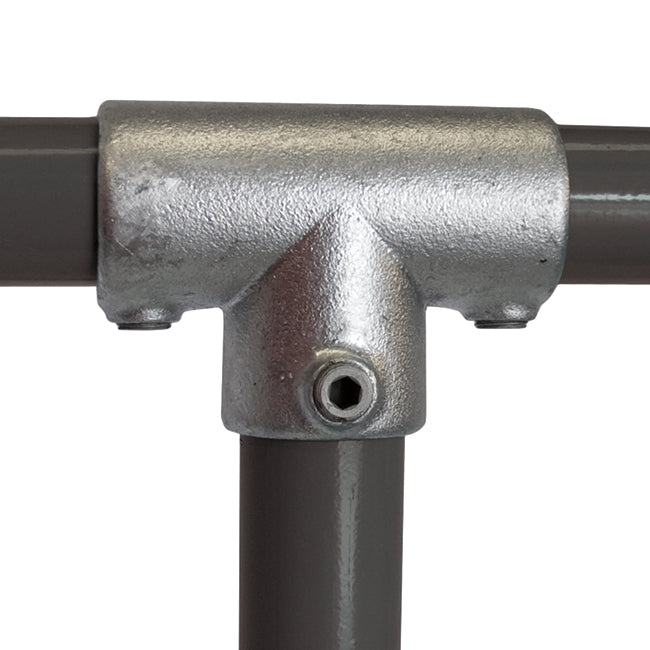 Long Tee C04 Size 6 (G25) Handrail Fitting, Galvanised 104-B34 (Kee Klamp Compatible 25-6)