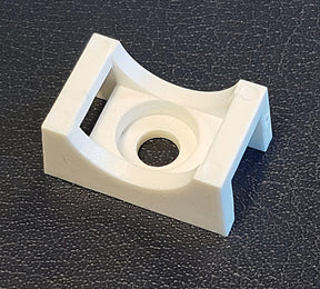 White 23x14x9mm 5mm Hole Screw on Cable Tie Mount