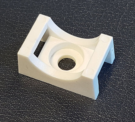 White 23x14x9mm 5mm Hole Screw on Cable Tie Mount
