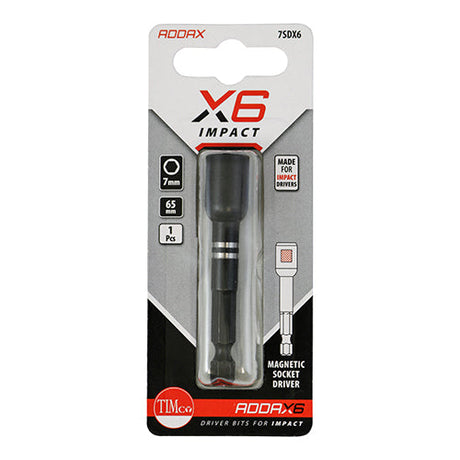 7 x 65mm Addax X6 Magnetic Imact Hex Drive Adaptor