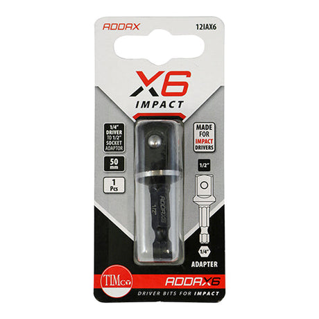 1/4 x 1/2 Addax X6 Impact Socket Adapter 12IAX6