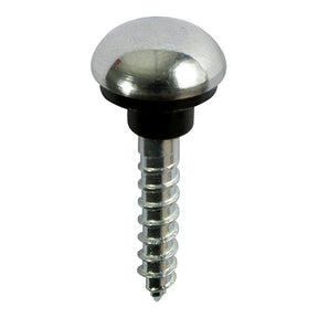 No8 x 1" Mirror Screw Steel 1/2" Dome Cap Chrome