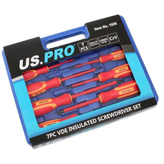 US Pro 7 Piece VDE Screwdriver Set in Case BER1606