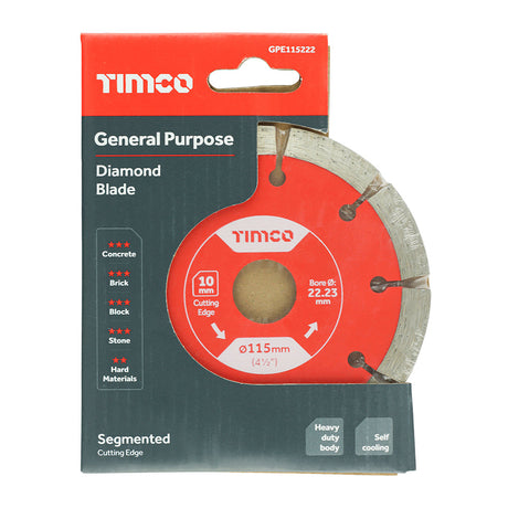 Timco 4" 1/2 (115 x 22.2mm) General Purpose Sintered Diamond Disc