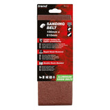 Trend 100 x 610mm Aluminium Oxide Sanding Belt 80 Grit (Pack of 3) AB/B100/80A