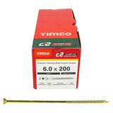 6.0 x 200 Timco Countersunk TX30 Clamp Fix C2 Woodscrews Yellow 60200C2C