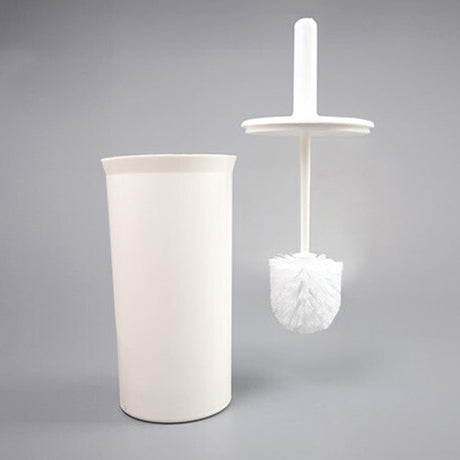 DOMED HEAD TOILET BRUSH WITH TALL ENCLOSED HOLDER 385mm Handle N11
