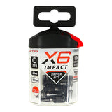SQ2 x 25mm Addax X6 Impact Screwdriver Bit (Pack of 10) 2SQ25X6