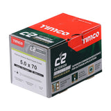 Timco 5.0 x 70 Countersunk Pozi Pz2, C2 Exterior Screws, Silver Organic