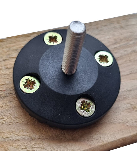 Baseplate 44mm For M6 Bolt 4mm Screw Holes, Black