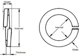 M24 Rectangular Section Spring washer, Steel Galvanised DIN 127B