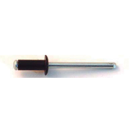 Rivet, Aluminium Black RAL9005 Dome Head 3.2 x 15.0 Grip Range 9.0-12.0mm