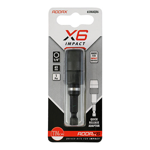 65mm Addax X6 Hex Quick Release Chuck Bit Holder 65MAQX6