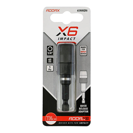 65mm Addax X6 Hex Quick Release Chuck Bit Holder 65MAQX6