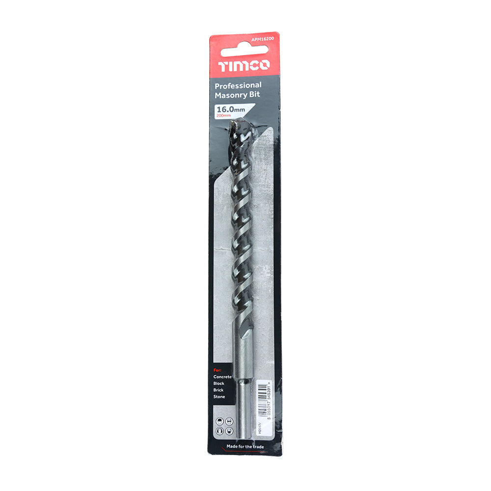 Timco 16mm x 200mm Masonry Drill Bit APM16200