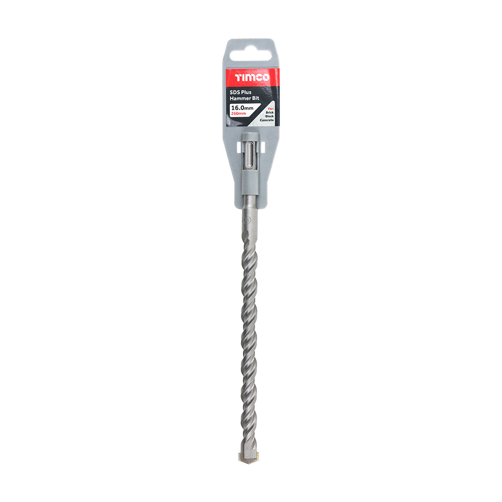 16 x 260mm Timco SDS16260 SDS-plus Masonry Hammer Drill Bit, 200mm working length