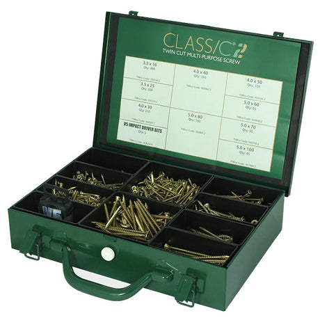Timco C2 Classic Twin Cut Multi-Purpose Screw 1800 Pieces Trade Case C2SC