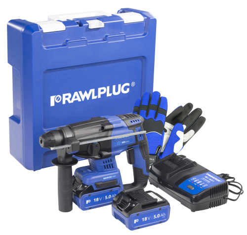Rawlplug 18V Brushless SDS Hammer Drill with 2 x 5.0ah Batteries R-PRH18-XL2-UK