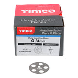 36mm Insulation Disc 5mm Hole, Stainless Steel (Box of 100)