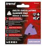 Trend 93mm Zirconium Delta Sanding Sheet 80 Grit (Pack of 10) AB/OSC/80Z