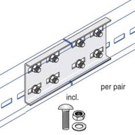 Unistrut U12/SP/HG 125mm Straight Coupler Hot Dipped Galvansied + Fixings Pair