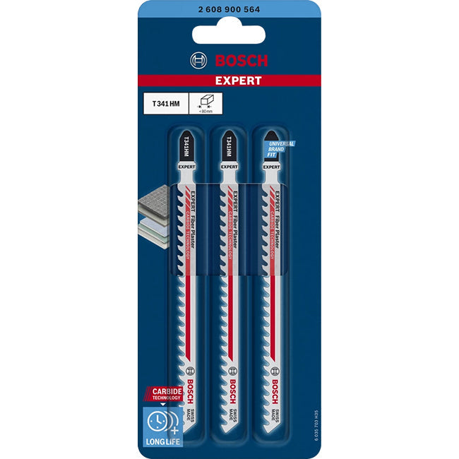 Bosch T341HM 132mm Jigsaw Blade Special for Fiber & Plaster (Pack of 3) P/No. 2 608 633 176