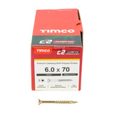 6.0 x 70 Timco Countersunk TX30 Clamp Fix C2 Woodscrews Yellow 60070C2C