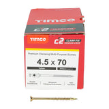 4.5 x 70 Timco Countersunk TX25 Clamp Fix C2 Woodscrews Yellow 45070C2C