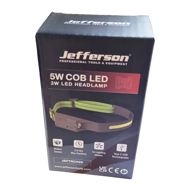 Jefferson 5W COB 3W LED USB Head Lamp JEFTRCH26