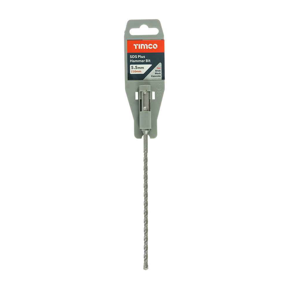 5.5 x 210mm Timco SDS55210 SDS-plus Masonry Hammer Drill Bit, 140mm working length