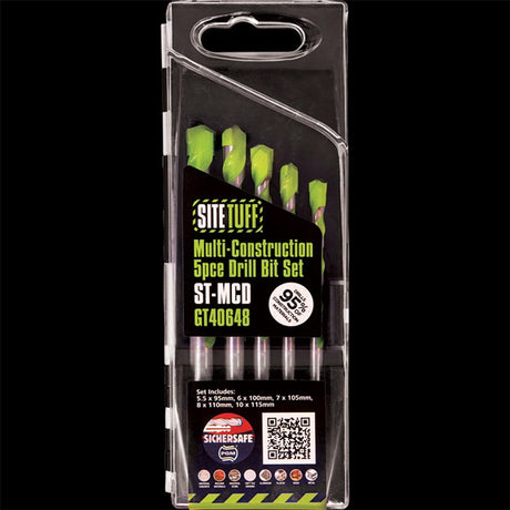Site Tuff 5 piece Multi-construction Drill Bit Set GT40648