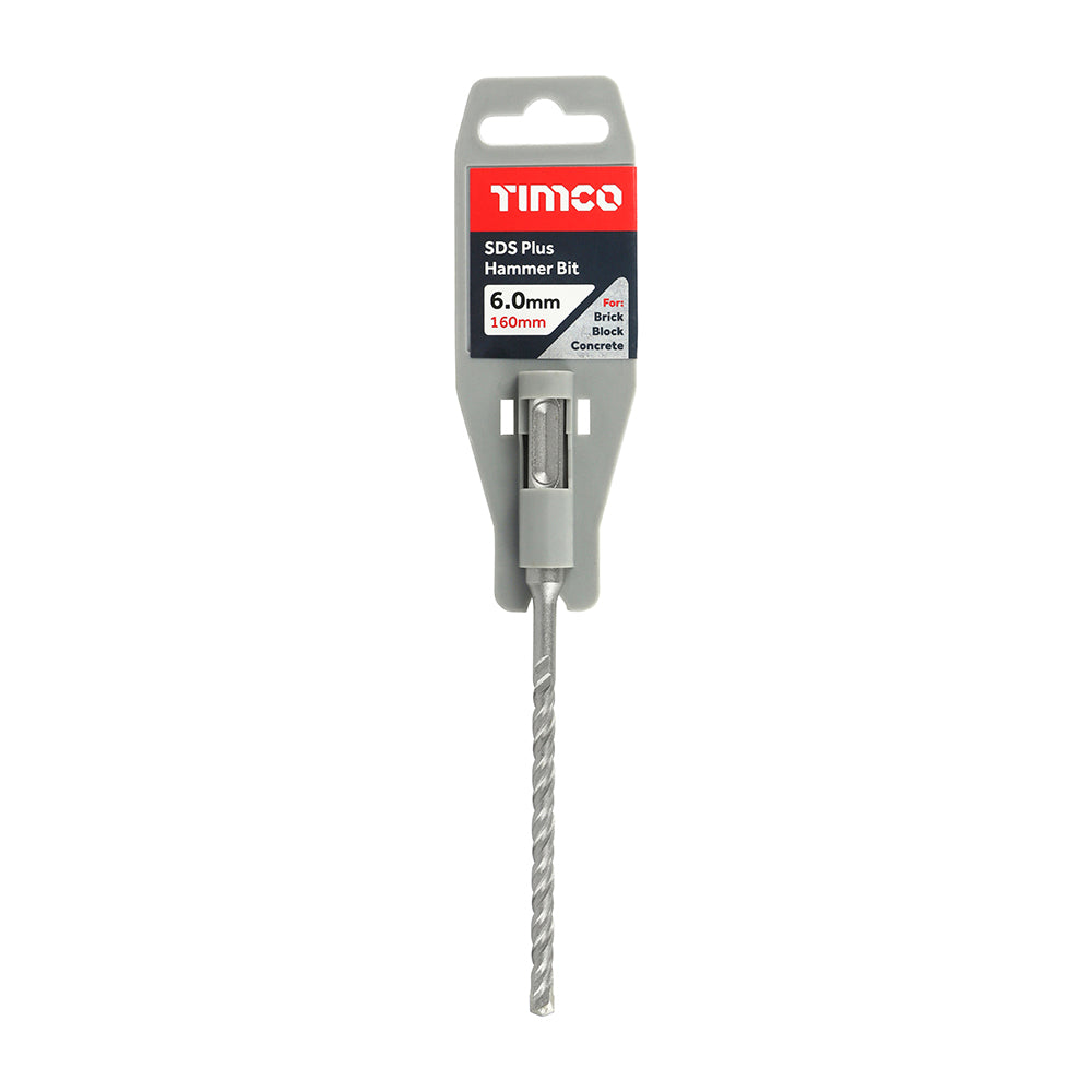 6 x 160mm Timco SDS6160 SDS-plus Masonry Hammer Drill Bit, 90mm working length