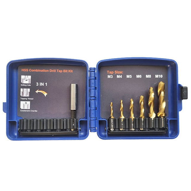 Right Lines 7 Piece M2 HSS Combination Drill Tap Countersunk Bit Set RLCOMBODRILL